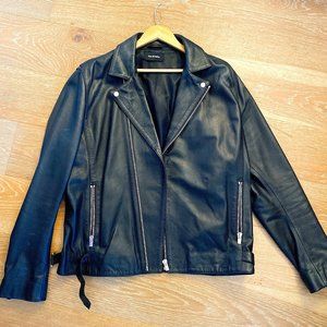 THE KOOPLES MENS BLACK LEATHER BIKER JACKET